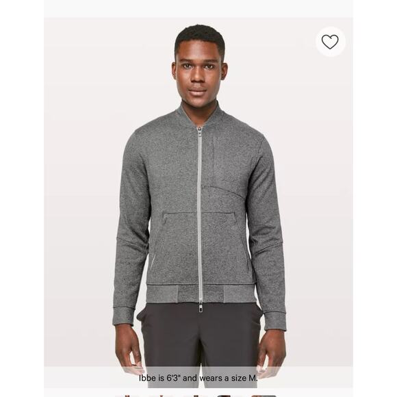 Lululemon Other - Lululemon Jacket Men Small City Sweat Bomber Gray Performance Preppy Gym Workout